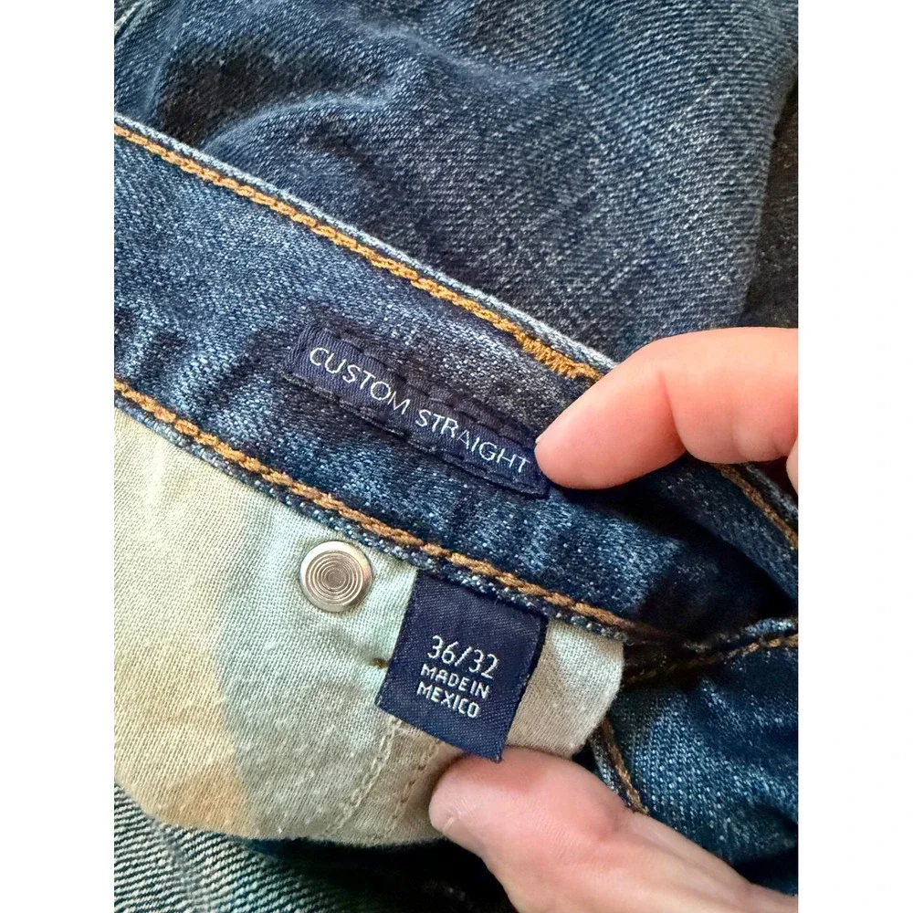 Tommy Hilfiger Custom Straight Mens Jeans Blue Denim 36x32 Medium Wash